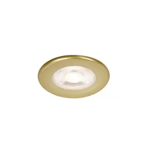 Gamow Matt Gold effect Fixed LED Fire-rated Warm & neutral Downlight 5W IP65