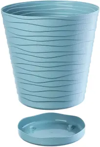 Plant Pot Flowerpot Wave Plastic Crystal Modern Decorative Blue 13cm