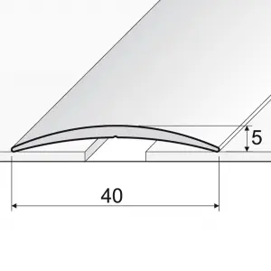 A13 40mm Anodised Aluminium Self Adhesive Door Threshold Strip - Black, 0.93m