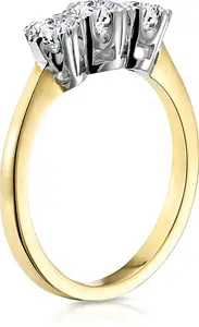 Emily 18K Gold 3 Stone Diamond Ring 0.75Ct