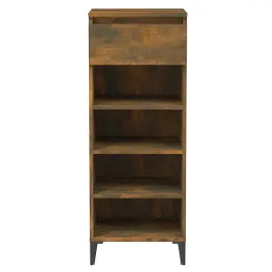 Berkfield Shoe Rack Smoked Oak 40x36x105 cm Engineered Wood