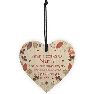 Gift For Nan Wooden Heart Birthday Christmas Gift For Nan Grandparent Gift