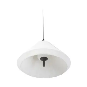 Luminosa Saigon Grey, Matt White Pendant Lamp T70 Cone Cap IP65