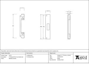 From The Anvil Polished Chrome  1/2" Rebate Kit for Euro Dead Lock