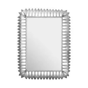 Interiors by Premier Merlin Silver Leaf Frame Wall Mirror