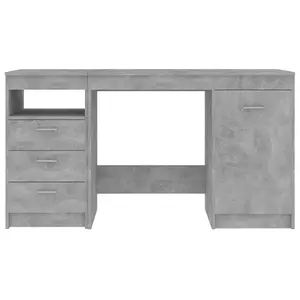 Berkfield Desk Concrete Grey 140x50x76 cm Engineered Wood