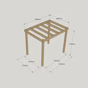 Box Pergola - Wood - L180 x W360 x H270 cm - Light Green