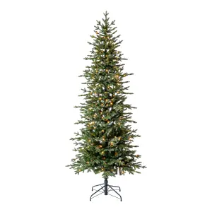 7.6ft Slim Thetford Warm white LED Natural Pre-lit Artificial Christmas tree