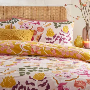 Cotton Blend, Polyester Floral Duvet Cover Set with Pillowcases 260 x 220 cm - 2 Standard
 Pillowcases