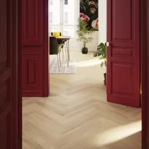 GoodHome Lulea Modern Herringbone Natural Oak Engineered Real wood top layer flooring, 1.94m²