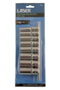 Laser 5694 8pc AF Deep Socket Rail Set 3/8" Drive 6pt 3/8" - 13/16"