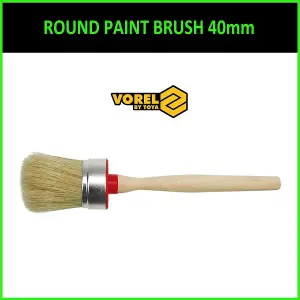 ROUND PAINT BRUSH 40mm Shabby Chic Chalk Paint Pure Bristle Brushes