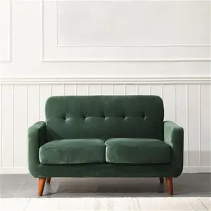 Clarence 2-Seater Green Velvet Sofa, Two-Seater Dark Green Fabric Sofa - Daals - Sofas