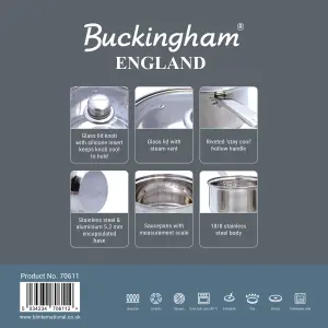 Buckingham Premium Induction Stainless Steel  Saucepan 18 cm/ 2.8 L