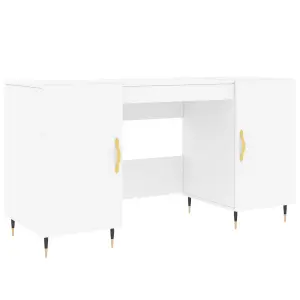 Berkfield Desk White 140x50x75 cm Engineered Wood