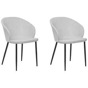 Set of 2 Dining Chairs MASON Light Grey