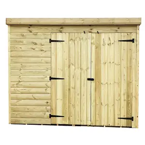 8 x 8 WINDOWLESS Garden Shed Pressure Treated T&G PENT Wooden Garden Shed + Double Doors (8' x 8' / 8ft x 8ft) (8x8)