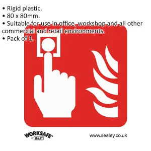 1x FIRE ALARM SYMBOL Health & Safety Sign - Rigid Plastic 80 x 80mm Warning