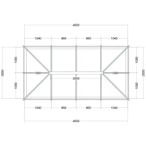 Atlas Black Regular Roof lantern with Self Clean Solar Blue glass, (L)4m (W)2m (H)570mm