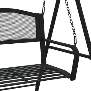 Berkfield Swing Bench 124 cm Black Steel