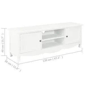 Berkfield TV Cabinet White 120x30x40 cm Wood