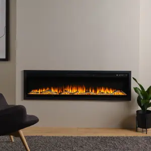 Focal Point Sasanoa 1.5kW Matt Black Electric Fire (H)455mm (W)1548mm (D)152mm