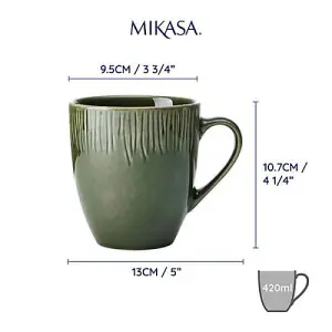 Mikasa Jardin Green Set of 4 420ml Mugs