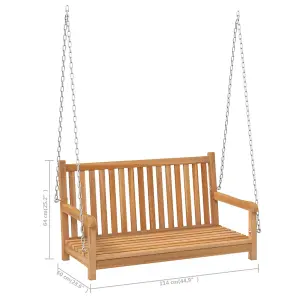 vidaXL Swing Bench Solid Teak Wood 114x60x64 cm