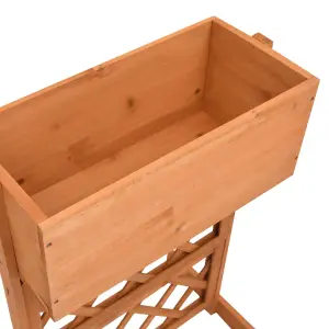 Berkfield Garden Trellis Planter Orange 45x30x74 cm Solid Firwood