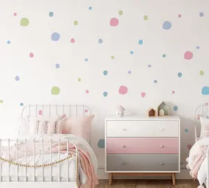 Pastel Colour Wall Stickers Polka Dots Spots