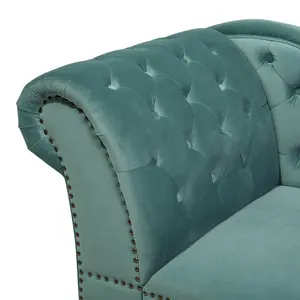 Left Hand Chaise Lounge Velvet Mint Green NIMES