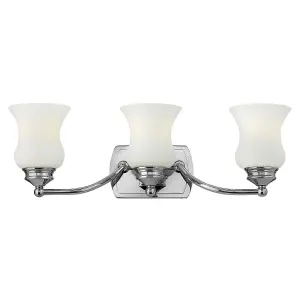 Luminosa Constance 3 Light Bathroom Over Mirror Wall Light Polished Chrome IP44, G9