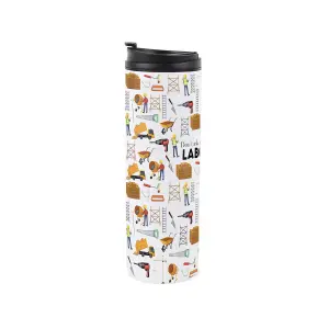 Labourer Travel Mug - Novelty Tradesman & Workers Gift - Stainless Steel Vacuum-Sealed Double-Walled Hot/Cold Drinks Travel Flask