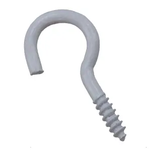 Screw Hook Fasteners Hangers White Plastic Finish 10mm Dia 30mm length 16pc