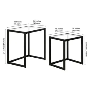 Harr 2 Piece Side Table Set Black