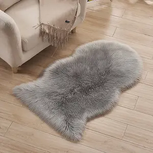 Grey Irregular Soft Shaggy Rug Kids Rooms Decor Floor Rugs 60 x 90 cm