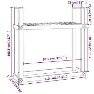 Berkfield Firewood Rack 110x35x108.5 cm Solid Wood Pine