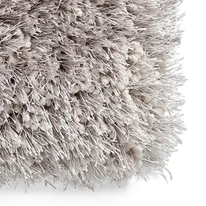 Silver Plain Shaggy Handmade Modern Easy to Clean Rug for Bedroom Dining Room Living Room -80cm X 150cm