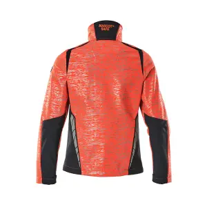 Mascot Accelerate Safe Ladies Fit Softshell Jacket with Reflectors (Hi-Vis Red/Dark Navy)  (XXXX Large)