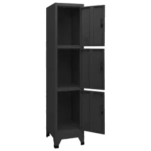 Berkfield Locker Cabinet Black 38x45x180 cm Steel