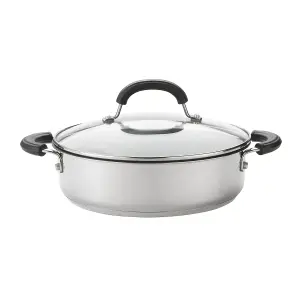 Circulon Total Black Round Stainless Steel Durable Non-Stick Sauteuse Pan 30cm, 5.7 L