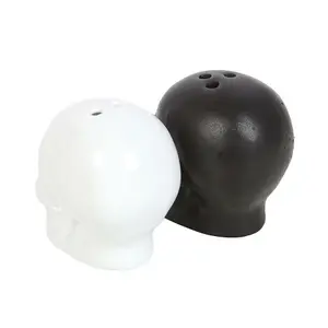 Something Different Skull Salt and Pepper Shakers Black/White (One Size)