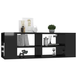 Berkfield Wall-Mounted TV Cabinet High Gloss Black 102x35x35 cm Engineered Wood