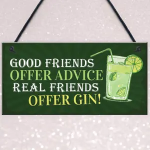 Red Ocean Friendship Gin Sign Garden Plaque Shed Home Bar Pub Kitchen Hanging Wall Plaque Gift