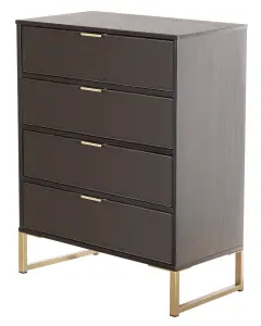 Madrid 4 Drawer Chest in Black Ash (Ready Assembled)