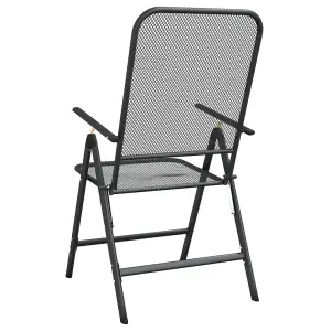 Berkfield Folding Garden Chairs 4 pcs Expanded Metal Mesh Anthracite