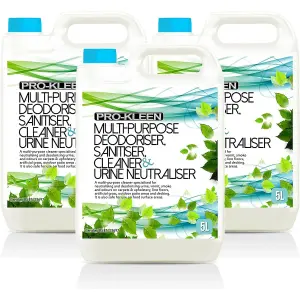 15L of Multi-Purpose Deodoriser Disinfectant Sanitiser Cleaner & Urine Neutraliser Super Concentrated Professional Formula