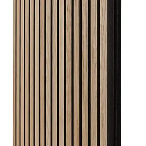 Naturewall SlatWall Acoustic Oiled Oak and Black - 240cm x 60cm on Black Felt