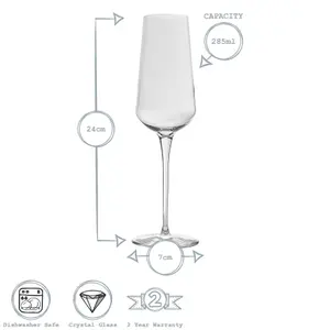 Bormioli Rocco - Inalto Uno Champagne Flutes - 285ml - Pack of 6