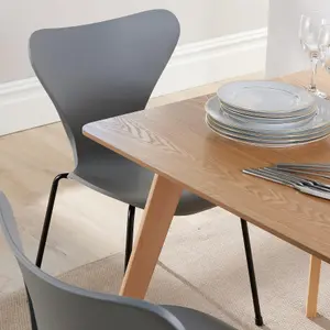 Home Source Rayna Table and 4 Grey Penny Chairs